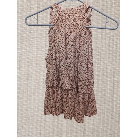 Japna Womens Sleeveless Tiered Leopard Print Blouse Size Small - Picture 3 of 6
